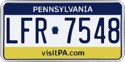 PA license plate LFR7548