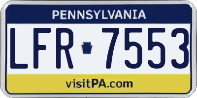 PA license plate LFR7553