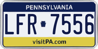 PA license plate LFR7556