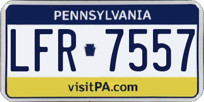 PA license plate LFR7557