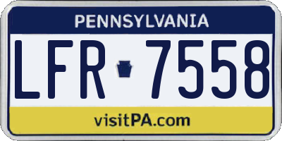 PA license plate LFR7558