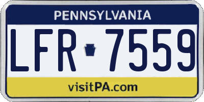 PA license plate LFR7559