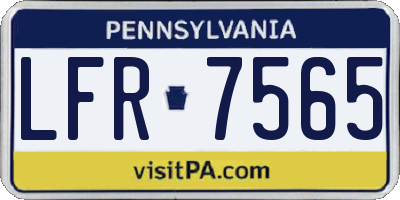 PA license plate LFR7565