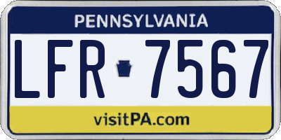 PA license plate LFR7567