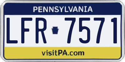 PA license plate LFR7571
