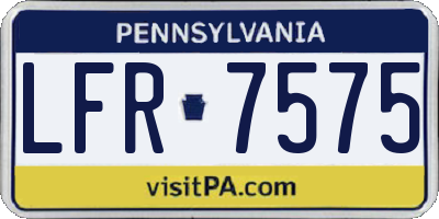 PA license plate LFR7575