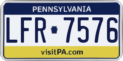 PA license plate LFR7576