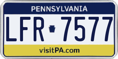 PA license plate LFR7577