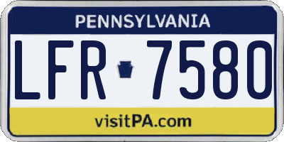 PA license plate LFR7580
