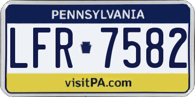 PA license plate LFR7582