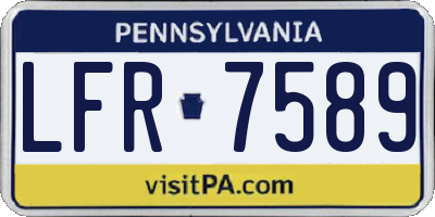 PA license plate LFR7589
