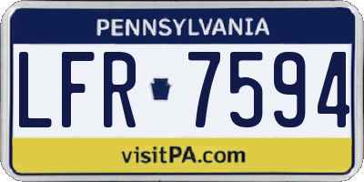 PA license plate LFR7594