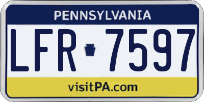 PA license plate LFR7597