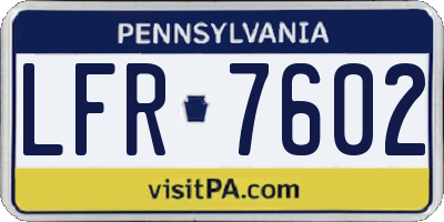 PA license plate LFR7602