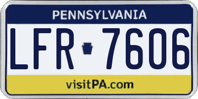 PA license plate LFR7606