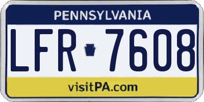 PA license plate LFR7608