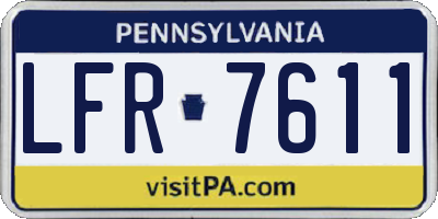 PA license plate LFR7611