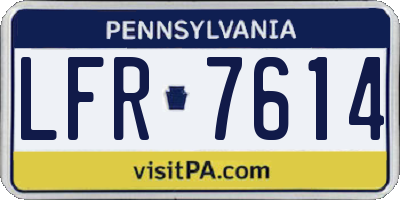 PA license plate LFR7614