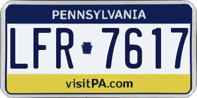 PA license plate LFR7617