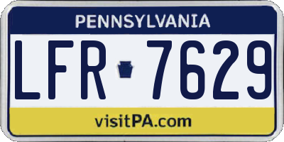 PA license plate LFR7629