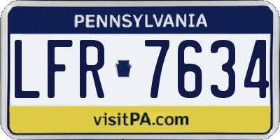 PA license plate LFR7634