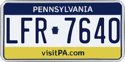 PA license plate LFR7640