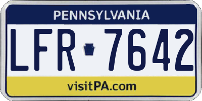 PA license plate LFR7642