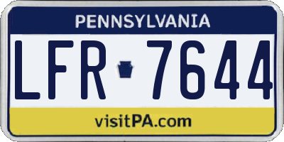PA license plate LFR7644
