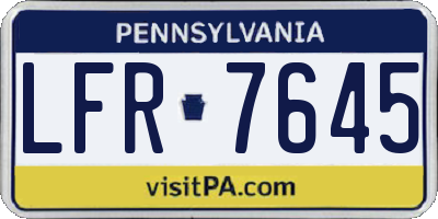 PA license plate LFR7645