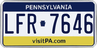 PA license plate LFR7646