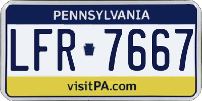PA license plate LFR7667