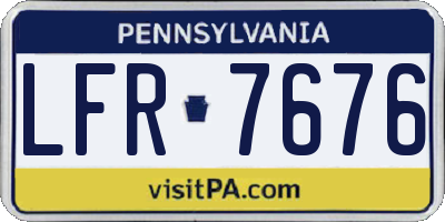 PA license plate LFR7676