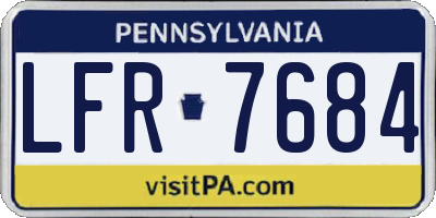 PA license plate LFR7684