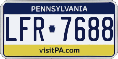 PA license plate LFR7688