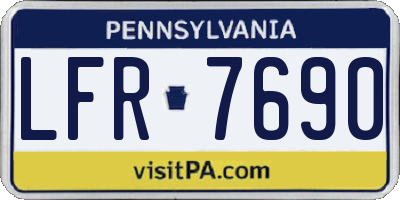PA license plate LFR7690