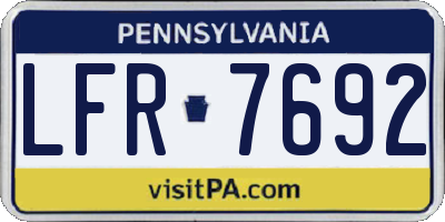 PA license plate LFR7692