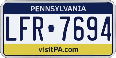 PA license plate LFR7694