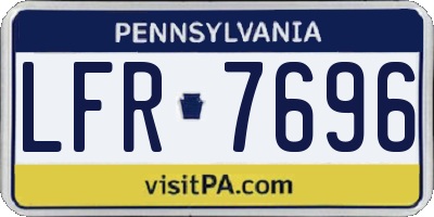 PA license plate LFR7696