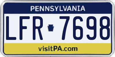 PA license plate LFR7698