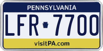 PA license plate LFR7700