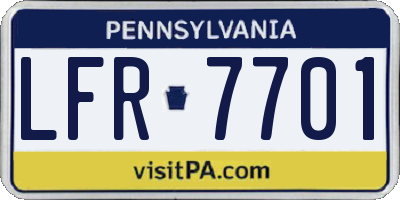 PA license plate LFR7701