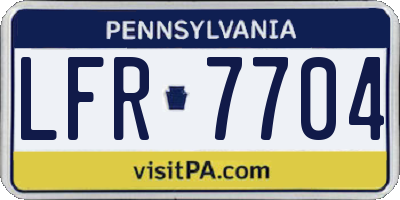 PA license plate LFR7704