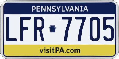 PA license plate LFR7705