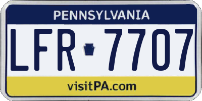 PA license plate LFR7707