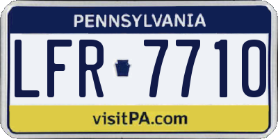 PA license plate LFR7710