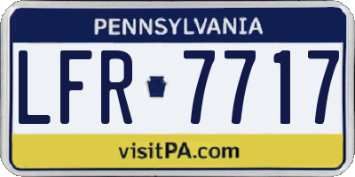 PA license plate LFR7717
