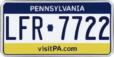 PA license plate LFR7722