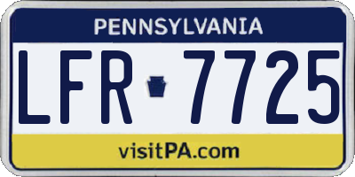 PA license plate LFR7725