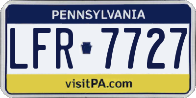 PA license plate LFR7727