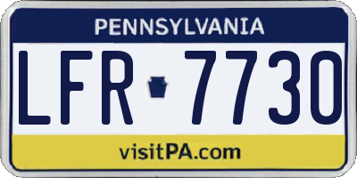 PA license plate LFR7730